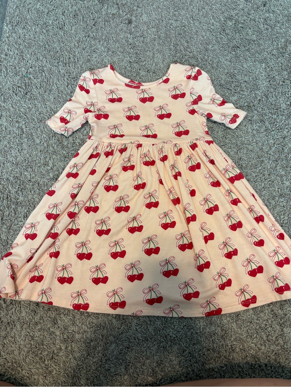 Pink Chicken Girls' Pink Cherry Print Dress // 2T